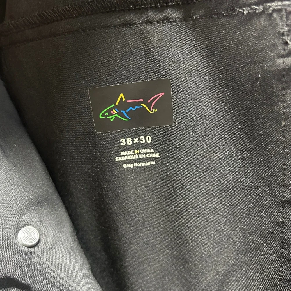 Greg Norman Mens Black Performance‎ Golf Pants Stretch 5-Pocket 38x30 Flat Front
